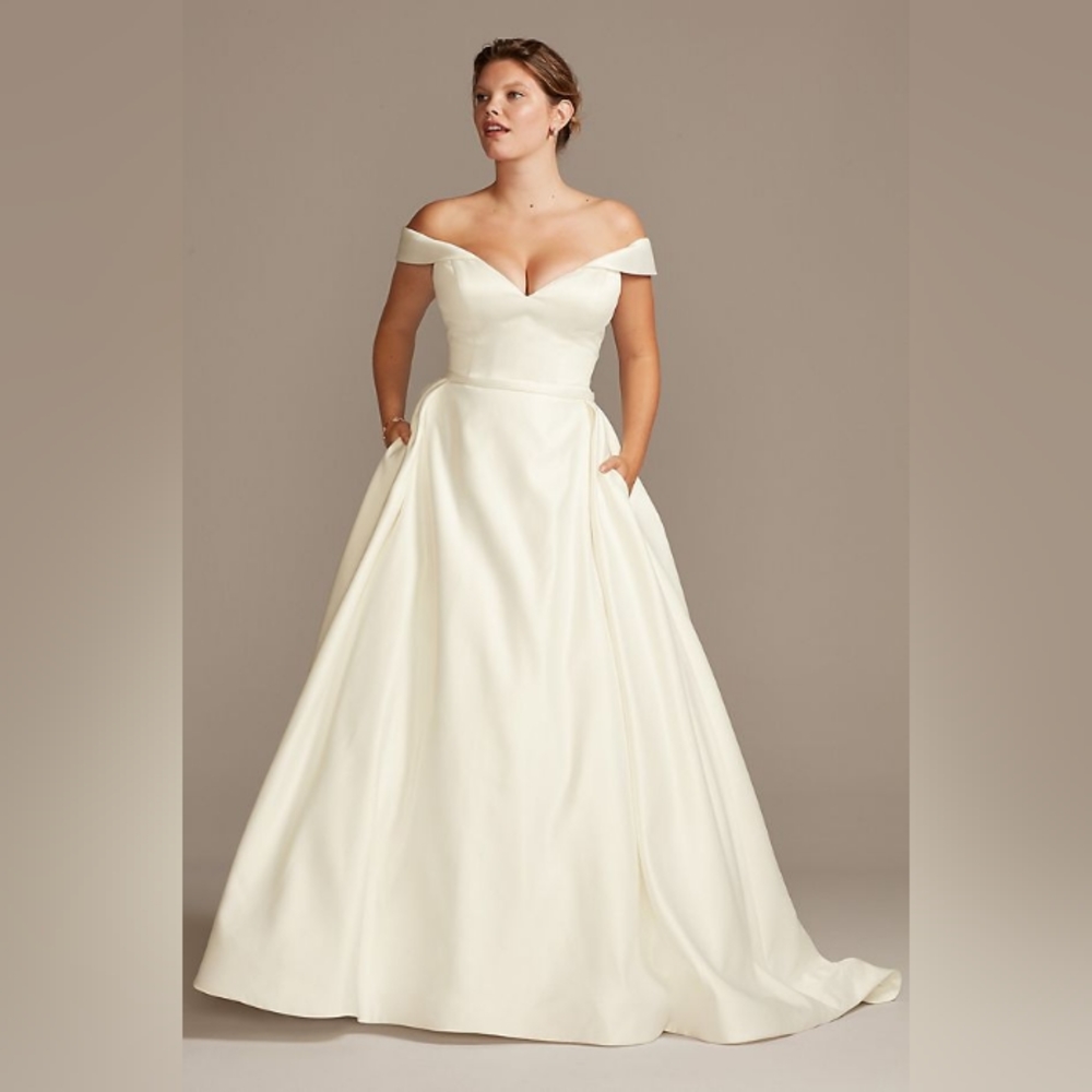 Off Shoulder Satin Gown Wedding Dress